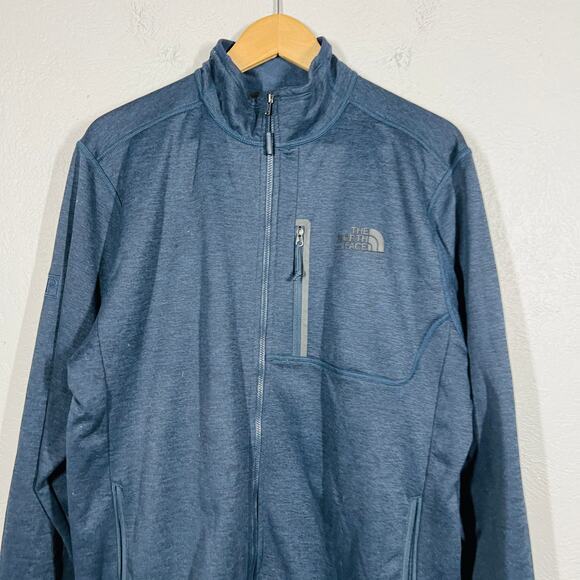 The North Face Full Zip Athletic Track Jacket Outdoor Casual Sport Blue - L - Picture 2 of 4